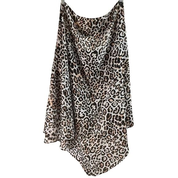 FOREVER 21 Womens Leopard Print Swim Cover NWT One Size Brown Cream Swimwear - Picture 1 of 8